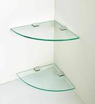 Dylex Housewares Glass Corner Bathroom/Bedroom Shelf 20 x 20 cm - Pack of 2