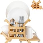 JOEY'Z Bamboo Dish Rack, Collapsibl