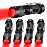 MODOAO Red Light Flashlight, 3 Modes Red Led Flashlight, Focus Zoomable,Use in Night Observation and Outdoor Activities for Camping, Hiking, Night Vision (5)