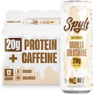 Spylt High Protein Vanilla Milkshake with 60mg Caffeine & 20g Protein - Ready to Drink, Sugar Free, Lactose Free Milk, Perfect for Workout Recovery & Afternoon Pick Me Up Protein Shake - 12 Count