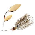 BOOYAH Blade Spinner-Bait Bass Fishing Lure, Gold Shiner, Double Willow (3/8 oz)