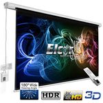 ELCOR lite series automatic remote controlled motorized projector screen, 100- Inch Diagonal in 4:03 Aspect Ratio, 7ft. x 5ft., UltraHD, Active3D, 4K technology (White)