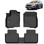 FREEMOTOR802 3D Car Floor Mats, Compatible with 2023-2024 Honda HR-V, Black TPE All Weather Floor Carpets Liner Protector Cover 1st 2nd Row Front Rear Protection Pad 3PCS Set Interior Accessories