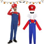 Super Brothers Costume, Cosplay Mari Luigi Jumpsuits (Red Kid, M)