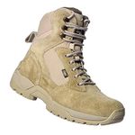 Allen Cooper AC 6053 Hi-Ankle Tactical Boot with Side Zip | Hiking & Trekking Shoes | Ideal for Army, Combat Action, Law Enforcment, Bikers and Military Units (Camel, Numeric_10)