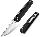 MOSSY OAK Pocket Folding Knife, 3.5-Inch D2 Steel Drop Point Blade, G10 Handle, Small EDC Knife with Belt Clip for Camping, Hiking (Black)