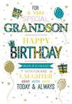 Cherry Orchard Very Special Grandson Birthday Card from Presents & Balloons- Foil & Embossed Finish