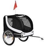 Aosom Dog Bike, Trailer Pet Cart, Bicycle Wagon, Travel Cargo, Carrier Attachment with Hitch, Foldable for Travelling, White