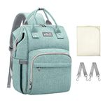 Viedouce Baby Changing Bag, Baby Diaper Bag Nappy Backpack, Maternity Bags with 1 Pcs Diaper Changing Pad and 2 Stroller Straps, Waterproof, Large Capacity for Mom and Dad (Cyan)