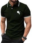 GRECIILOOKS Solid Regular Fit Polo Casual for Men Stylish Latest | Half Sleeve T Shirt (GL-MT-1134_Green XL)