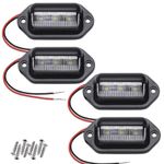 4PCS LED License Plate Light, 12V-24V DC Waterproof 6-SMD License Plate Lamp Taillight, For Truck SUV Trailer Van RV Boats as Step Courtesy Light, Dome/Cargo Lights or Under Hood Light Xenon White