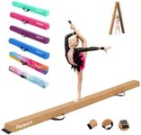 FBSPORT 8ft Balance Beam: Folding Floor Gymnastics Equipment for Kids Adults,Non Slip Rubber Base, Gymnastics Beam for Training, Physical Therapy and Professional Home Training, Brown