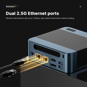 BOSGAME M2 Mini Gaming PC Ryzen 9 7940HS, 32GB DDR5, 1TB SSD – Dual 2.5G LAN, Quad Display, Wi-Fi 6E