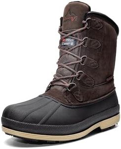 NORTIV 8 Men's Insulated Waterproof Work Winter Snow Boots 170390 M DARK/BROWN/BLACK Size 10