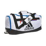 adidas Defender 4 Medium Duffel Bag, Two Tone White-Clear Onix/Bright Royal Blue/Black, One Size, Two Tone White-Clear Onix/Bright Royal Blue/Black, One Size, Defender 4 Medium Duffel Bag