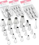 CukkiCakes Advance Set of 25 Professional Piping Nozzles (M, L and XL Sizes) Piping Tips for Decorating Cakes, Cupcakes, Icing Compatible with Pastry Bag - Made in Korea