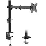 ERGOMAKER Single Monitor Mount Stand for Desks, Adjustable Single Monitor Mount, Duty Monitor Stand for Desk for Computer Monitors up to 27", Monitor Mount for LCD Screens