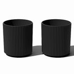 Veradek Demi Series Round Planter for Porch, Patio, Backyard | Durable Plastic-Concrete Material | Modern Décor for Tall Plants, Flowers