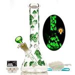 Glass Bong with Tornado percolate,Green Water Bongs with 14.5mm Bong Bowl Height 25cm Weight 400g Glass Pipe for Smoking Hookah Glass Bongs Oil Rig Smoking Pipe Nicotine free