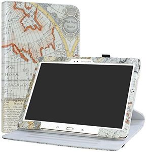 LiuShan Samsung Galaxy Tab S 10.5 Rotary Funda, Giratoria 360 Grados de Rotación Carcasa con Stand Soporte Caso para Samsung Galaxy Tab S 10.5 T800 T805 Android Tablet,Map White