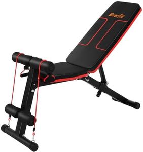 Everfit Weight Bench Adjustable Incline Gym FID Benches Press Weights Exercise Fitness Equipment Home Workout Fits for Multi Station Smith Machine, with 150kg Capacity and 6 Level Backrest