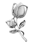 Young & Forever Gift friendship day gifts for best friend raksha bandhan gifts for sister & brother Verona Spell of Enchantress Cubic Zirconia and Opal Studded Floral Brooch Silver Plated Flower Brooch (BR30005)