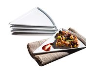 Mehul Melamine Triangular Snacks Pizza Plates, Side Plates, Set for Kitchen/Dining, Size 21.5 cm, Set of 6 (White)