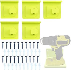 5 Packs Tool Drill Mount Holder, Fit for Ryobi 18V Tool Holder Dock Hanger with 20 Screws, Tools Holder Dock Mount (Green)