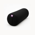 Yogikuti Cotton-Filled Round Yoga Bolster for Restorative Poses/Meditation, Cotton Pillow Provides Back Support & Chest-opening in Iyengar Yoga (Black)
