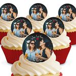 Cakeshop 12 x 4cm Friends Photo Upload Custom Personalised Edible Photo Cake Toppers Decorations - Precut Premium Wafer Paper