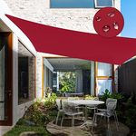 Windscreen4less Rectangle Red 15'x18' Waterproof Sun Shade Sail Canopy Cover UV Blockage for Pergola Patio Deck Balcony Yard Outdoor