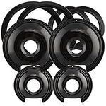 Range Kleen P1056RGE8 Drip Pan & Trim Ring Porcelain, Black 2 6" and 2 8"