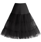 HomRain Women Plus Size Black Petticoat UnderSkirt 1950s Rockabilly Tulle Petticoat Retro Vintage,Black XL