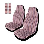 Copap Car Seat Covers Baja Stripe Woven Seat Cover Saddle Blanket Multi-Color 4pc Universal Fits for Car, SUV, Truck with Seat-Belt Pad