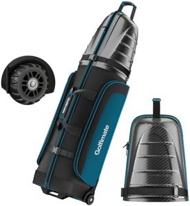 Golf Travel Bags for Airlines with Carbon Fiber Hard Top, Protective Club Traveling Cover with Wheel, Golf Club Carrier Case for Airplanes, Thick Padding, Durable Zipper and 2 Sided Spacious Pockets