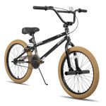 JOYSTAR 20 Inch Kids Bike Freestyle BMX Bikes for 6 7 8 9 10 Years Old Boys Girls and Beginner Riders, 20" Kids' Bicycles, Brown Tires