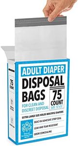 Impresa Extra Large Adult Diaper Disposal Bags - 75 Pack - FSA/HSA Eligible - Odor and Leak Proof - Tear-Resistant Undergarment Bags for Adult Diapers - Extra Thick (12 x 15 In)