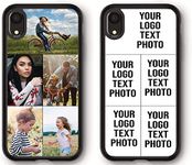 Mobile Stuff Personalised Phone Case for iPhone XR, Shockproof TPU Bumper back Custom Cover Collage Your Own Photo for iPhone XR - 6.1 Inch, Personalize with Five Image Collage Layout A