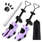 Shoe Stretcher Women, Plastic Pair of 4-way Adjustable Shoe Expander Shoe Tree Widener for Wide Feet Bunions, Shoe Shaper Extender Stretch Width Length Height, Women’s Size 5.5-10, Purple/Black