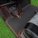 Xtreme Mats Golf Cart Floor Mat Compatible with Yamaha Drive2, Full Coverage Golf Cart Floor Liner Mat - Fits Yamaha Drive2 Models Only (2017-2023)& UMAX Rally 4x4 - Black with Red Trim