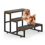 Dog Stairs for Small Dogs 3 Steps Pet Stairs for High Beds and Sofa Couch Pet Steps for Dogs and Cats, Non-Slip Indoor Dog Step, Holds Up to 100lbs