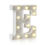 Auraglow LED Alphabet Letter & Number Light Sign Decorations, Lamp for Home Birthday Party Event, Night Lights, Battery Powered Letters And Numbers With Four Hour Timer (E)