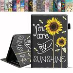 FVAENDHIO Case for Amazon Kindle Fire 7 Tablet (9th/7th Generation, 2019/2017 Release, 7" Display) - Premium PU Leather Cover with Auto Sleep Wake, You are My Sunshine, Sunflower