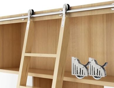 DIYHD 16Ft Stainless Steel Sliding Library Ladder Hardware 16Ft Ladder Kit