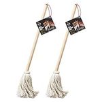 Better Grillin BBQ Bastin Mop Basting Barbecue Brush/Mop Easily Applies Marinades, Sauces, Washes Out, 16in Handle, 2pk