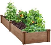 Yaheetech 8×2ft Wooden Horticulture Raised Garden Bed Divisible Elevated Planting Planter Box for Flowers/Vegetables in Backyard/Patio Outdoor, Dark Brown, 97 x 25 x 11in