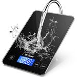 Drcowu Large Kitchen Food Scales, Digital Weighing Scale for Baking and Cooking, 15kg/33lb Electronic Kitchen Scales with 1g/0.1oz accuracy, Grams and Oz, Backlight LCD, Black