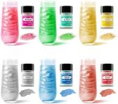 Edible Glitter - 6 Colors Luster Dust Edible with 4 Colors Gel Food Coloring, Food Grade Cake Decorating Shimmering Glitter for Drinks, Powder Glitter for Fondant, Chocolate, Candy, Cookie- 3g, Vegan