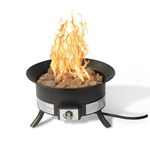 Amazon Basics Portable Propane Fire Pit, 48.26 cm Round Gas for Patio, 55,000 BTU Carry Strap