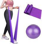 Mabufun Soft Pilates Ball 9 Inch Resistance Band and Exercise Ball 23cm Barre Pilates Yoga Ball Core Training and Physical Therapy Improves Balance